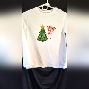 Childs Cat and Jack Longsleve Christmas Tshirt Size 8 Medium